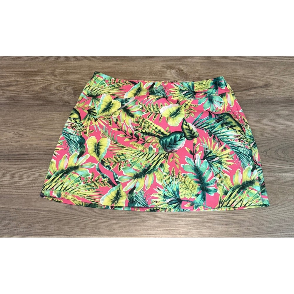 Tommy Bahama Golf Skort Women's size Large Tropical Palm Leaf Print Active Skirt